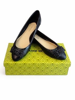 Gianni Bini Bedazzle Black Beaded Flats